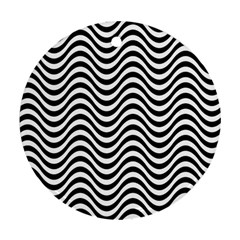 Wave Pattern Wavy Water Seamless Round Ornament (two Sides)