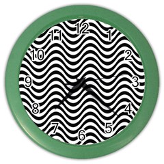 Wave Pattern Wavy Water Seamless Color Wall Clocks