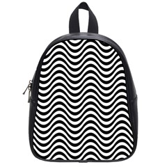 Wave Pattern Wavy Water Seamless School Bag (small) by Celenk