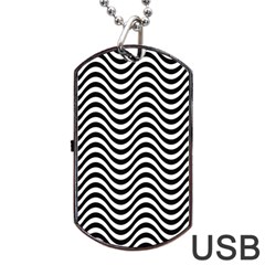 Wave Pattern Wavy Water Seamless Dog Tag USB Flash (One Side)