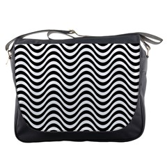 Wave Pattern Wavy Water Seamless Messenger Bags by Celenk