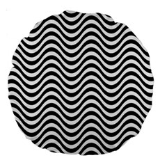 Wave Pattern Wavy Water Seamless Large 18  Premium Round Cushions