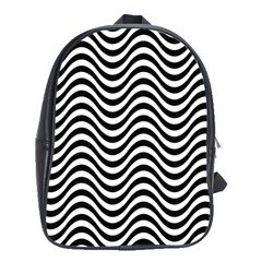 Wave Pattern Wavy Water Seamless School Bag (XL)