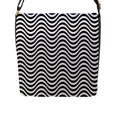 Wave Pattern Wavy Water Seamless Flap Messenger Bag (L) 