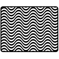 Wave Pattern Wavy Water Seamless Double Sided Fleece Blanket (Medium) 