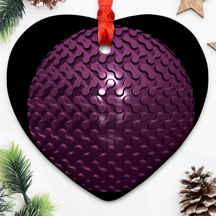 Sphere 3d Geometry Math Design Heart Ornament (Two Sides)