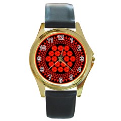 Geometry Maths Design Mathematical Round Gold Metal Watch