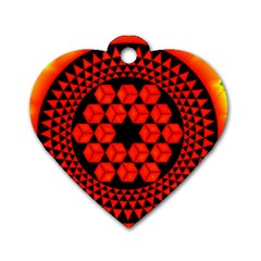 Geometry Maths Design Mathematical Dog Tag Heart (One Side)