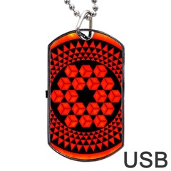 Geometry Maths Design Mathematical Dog Tag Usb Flash (one Side) by Celenk