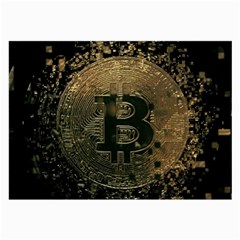 Bitcoin Cryptocurrency Blockchain Large Glasses Cloth by Celenk