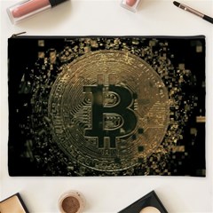 Bitcoin Cryptocurrency Blockchain Cosmetic Bag (xxxl)  by Celenk