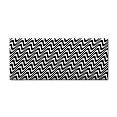 White Line Wave Black Pattern Cosmetic Storage Cases by Celenk