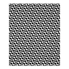 White Line Wave Black Pattern Shower Curtain 60  X 72  (medium)  by Celenk