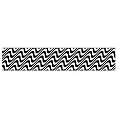 White Line Wave Black Pattern Small Flano Scarf by Celenk