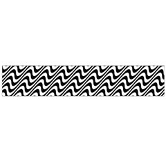 White Line Wave Black Pattern Large Flano Scarf  by Celenk