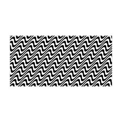 White Line Wave Black Pattern Yoga Headband by Celenk