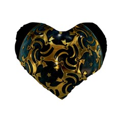 Sphere Orb Decoration 3d Standard 16  Premium Flano Heart Shape Cushions by Celenk