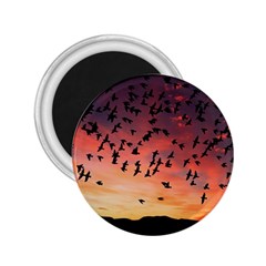 Sunset Dusk Silhouette Sky Birds 2 25  Magnets by Celenk