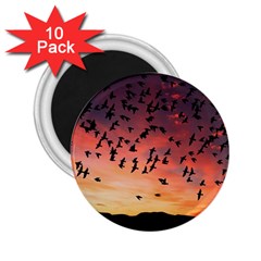 Sunset Dusk Silhouette Sky Birds 2 25  Magnets (10 Pack)  by Celenk