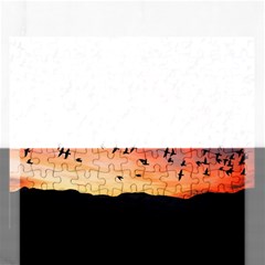 Sunset Dusk Silhouette Sky Birds Rectangular Jigsaw Puzzl by Celenk