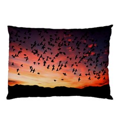 Sunset Dusk Silhouette Sky Birds Pillow Case (two Sides) by Celenk