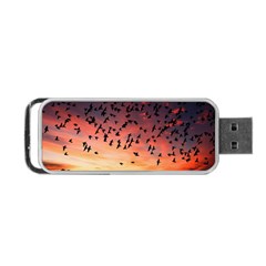 Sunset Dusk Silhouette Sky Birds Portable Usb Flash (one Side) by Celenk