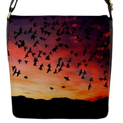 Sunset Dusk Silhouette Sky Birds Flap Messenger Bag (s) by Celenk