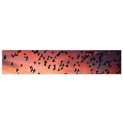 Sunset Dusk Silhouette Sky Birds Small Flano Scarf by Celenk