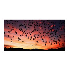 Sunset Dusk Silhouette Sky Birds Satin Wrap by Celenk