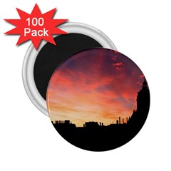 Sunset Silhouette Sun Sky Evening 2 25  Magnets (100 Pack)  by Celenk