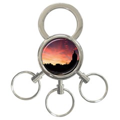 Sunset Silhouette Sun Sky Evening 3-ring Key Chains by Celenk