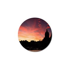 Sunset Silhouette Sun Sky Evening Golf Ball Marker by Celenk