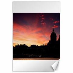 Sunset Silhouette Sun Sky Evening Canvas 24  X 36  by Celenk