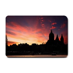 Sunset Silhouette Sun Sky Evening Small Doormat  by Celenk