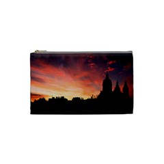 Sunset Silhouette Sun Sky Evening Cosmetic Bag (small)  by Celenk