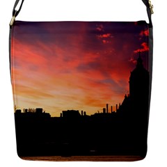 Sunset Silhouette Sun Sky Evening Flap Messenger Bag (s) by Celenk