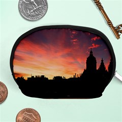 Sunset Silhouette Sun Sky Evening Accessory Pouches (medium)  by Celenk