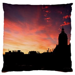 Sunset Silhouette Sun Sky Evening Standard Flano Cushion Case (one Side) by Celenk