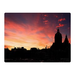 Sunset Silhouette Sun Sky Evening Double Sided Flano Blanket (mini)  by Celenk