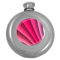 Wave Pattern Structure Texture Colorful Abstract Round Hip Flask (5 Oz) by Celenk