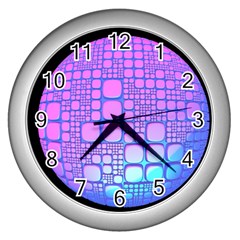 Sphere 3d Futuristic Geometric Wall Clocks (silver)  by Celenk