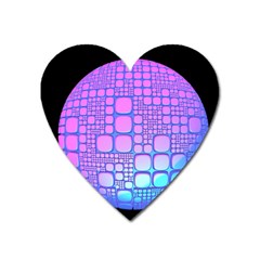 Sphere 3d Futuristic Geometric Heart Magnet by Celenk