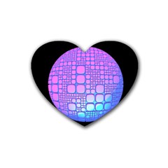 Sphere 3d Futuristic Geometric Rubber Coaster (heart)  by Celenk