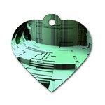 Futuristic Urban Architecture Dog Tag Heart (Two Sides) Back