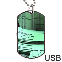 Futuristic Urban Architecture Dog Tag Usb Flash (two Sides) by Celenk