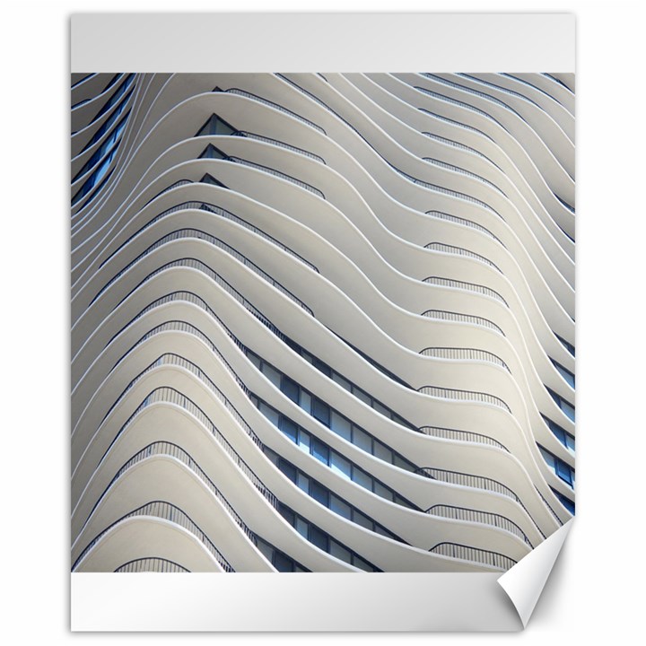 Aqua Building Wave Canvas 16  x 20  