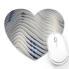 Aqua Building Wave Heart Mousepads by Celenk