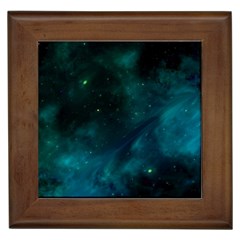 Green Space All Universe Cosmos Galaxy Framed Tiles by Celenk