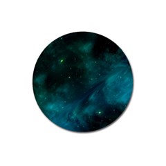 Green Space All Universe Cosmos Galaxy Magnet 3  (round) by Celenk