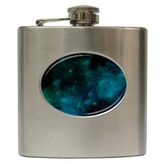 Green Space All Universe Cosmos Galaxy Hip Flask (6 Oz) by Celenk